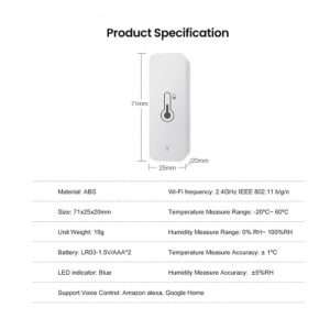 EW-060 wifi temperatuursensor afmetingen