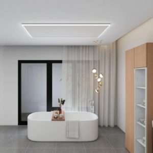 Infrarood paneel met LED panelen om de badkamer Infrarood paneel met LED panelen om de badkamer