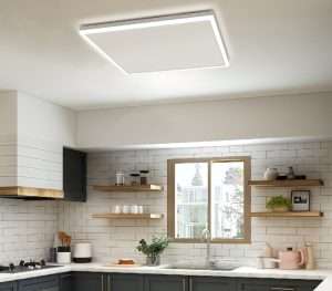 Infraroodpaneel met LED verlichting in de keuken Infraroodpaneel met LED verlichting in de keuken