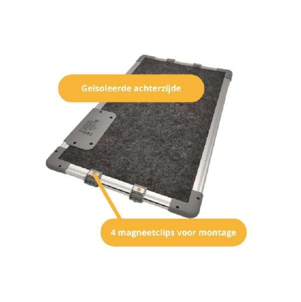 Infrarood paneel onder het bureau met 4 magneetclips