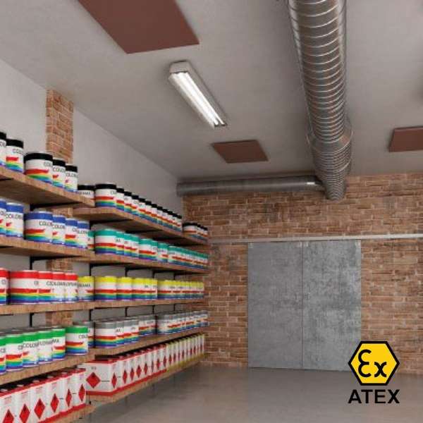 Ecosun 700EX watt infraroodpaneel voor explosieveilig magazijn - ATEX zone 1 en 2