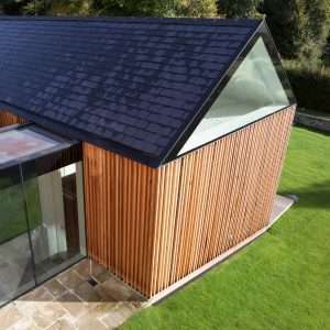 tuinhuis voor infraroodpanelen met verlichting