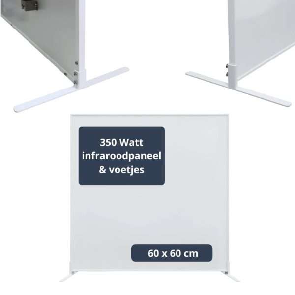 Byecold verplaatsbaar infraroodpaneel 350 watt met voetjes