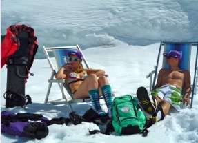 COP van een infrarood paneel - wintersport