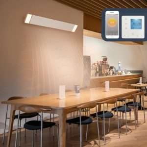 Infraroodheater met LED in de kantine