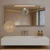 Infraroodspiegel met LED balk en soft touch control en chromen verbinding