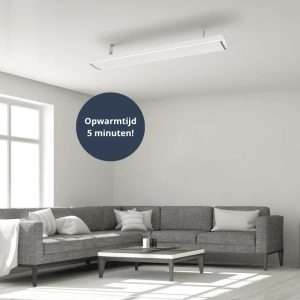 witte Infraroodstralers met wifi in huiskamer