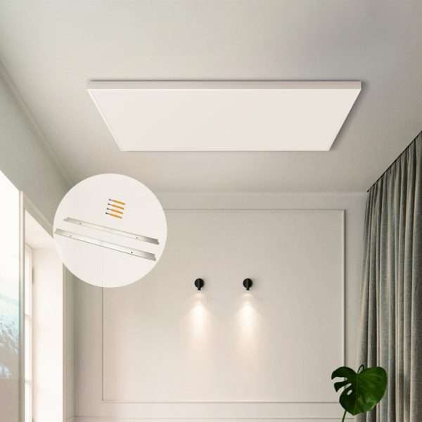 Achterkant dunne infrarood warmtepanelen met plafond ophangrails